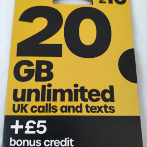 GiffGaff United Kingdom SIM Card for Visiting UK w/ 5£Bonus